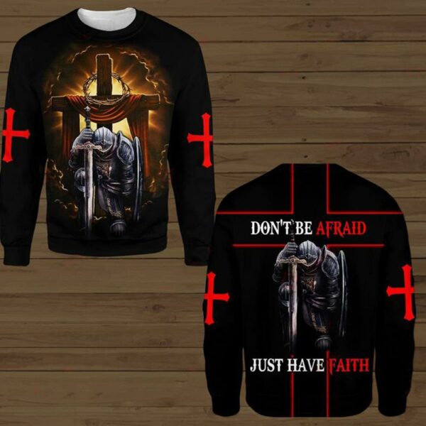 Christian Clothes:" Don't Be Afaid Just Have Faith All Over Printed Shirts" - Image 3
