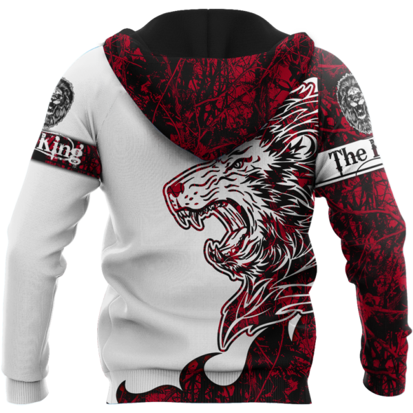 The Red King Lion Tattoo Over Printed Hoodie TP - Image 2