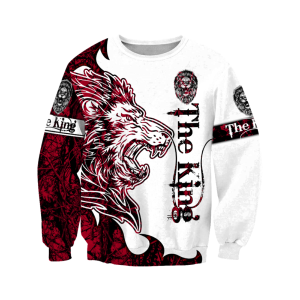 The Red King Lion Tattoo Over Printed Hoodie TP - Image 5